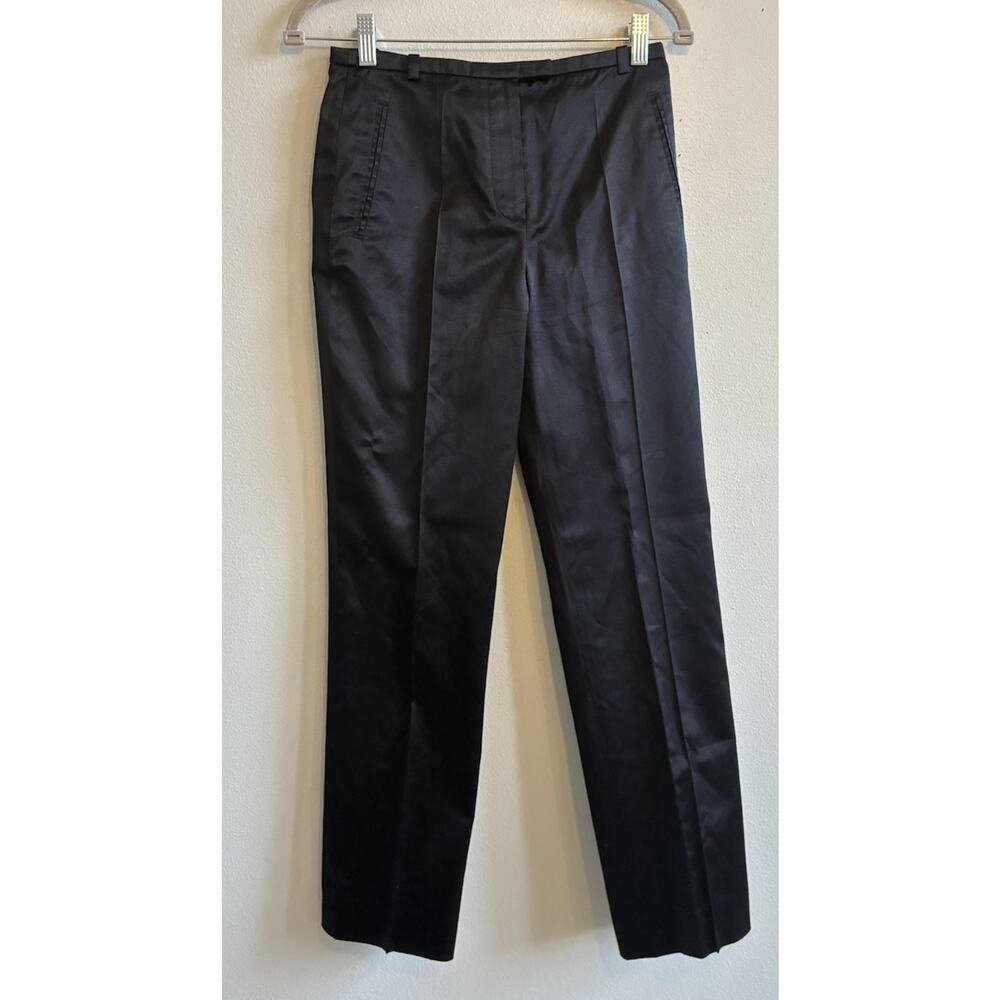 VTG HERMES Paris Black 100% Silk Pants Satin Trousers 1986 Women S (4) Pristine - Picture 2 of 16